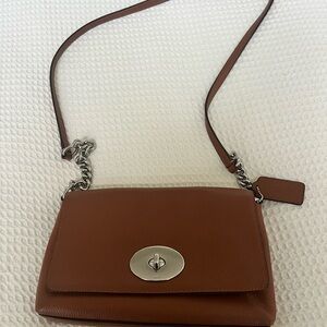 Coach cross town pebble Brown Leather cross body